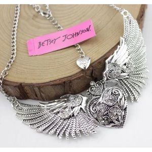 Betsey Johnson Heart with Wings Necklace